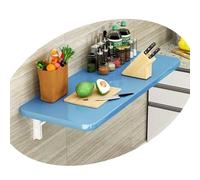 GSKFXJ Mesas De Comedor Plegables De Pared, Mesa Abatible De Pared De Madera, Escritorio De Flotante para Espacios Pequeños, Fácil De Instalar(Blue,80x30cm/31.5x12in)