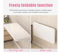 GSKFXJ Mesas De Comedor Plegables De Pared, Mesa Abatible De Pared De Madera, Escritorio De Flotante para Espacios Pequeños, Fácil De Instalar(Black,70x40cm/27.5x16in)