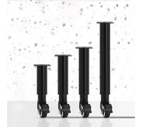 GSKFXJ Patas Ajustables De Metal para Muebles con Ruedas Giratorias, Patas De Soporte De Repuesto Resistentes, Patas De Mesa para Gabinete/sofá/Cama/aparador/sofá, Juego De 4(78-110cm/30.7-43.3)