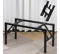 GSKFXJ Patas De Mesa Plegables, 72x39x68cm Patas De Muebles Telescópica De Metalica, Pies De Soporte Repuesto para Camping Comedor Escritorio(Black,60x39x58cm)