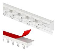 GSKFXJ Riel De Cortina Autoadhesivo, Riel Cortina Adhesivo para Cortinas, Rieles De Cortina para Montaje En Techo O Pared, Riel Divisor De Ambientes(White,250cm/98.4in)