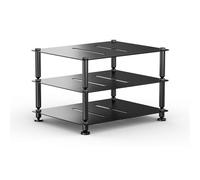 GSKFXJ Soporte Multimedia AV 3 Capas Estante Medios Audio Video Mini Estanteria Equipo De Música, Estante Esquinero para Componentes Estéreo(Black)