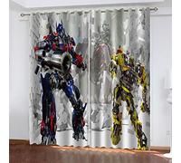 GSKOQD Cortinas Opacas para Ventanas Salon Dormitorio Juveniles 3D Robot Animado Patrón Cortinas Aislantes Termicas Frio Y Calor con Ojales 280X260Cm（An X Al） 2 Piezas Reduccion Ruido