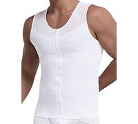 GSKS Faja moldeadora de cuerpo para hombre con cremallera, adelgazante, camiseta de compresión elástica, camiseta interior delgada