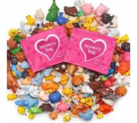 GSL Essentials Mystery Bag - Minifiguras de animales de resina, paquete de 30 unidades, color rosa, bolsas ciegas para niños, animales de granja y animales marinos, bolsas de fiesta para niñas