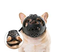 GsLxx Bozal corto de hocico bulldog francés, ajustable, antimordeduras, silicona, negro, S (27-32 cm)