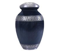 gsm Brands Urna de cremación con Capacidad para Cenizas humanas Adultas (Capacidad Extragrande) - Memorial funerario Hecho a Mano con Llamativo diseño Azul (13.5 Pulgadas de Alto x 7.75 Pulgadas de