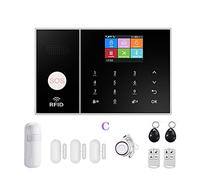 GSM WiFi Sistema de alarma de seguridad Control de la aplicación Smart Home GPRS Kit de alarma inalámbrico de 433MHz con Pir Sensor sensor de puerta de sirena y RFID(G)