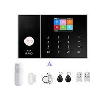 GSM WiFi Sistema de alarma de seguridad Control de la aplicación Smart Home GPRS Kit de alarma inalámbrico de 433MHz con Pir Sensor sensor de puerta de sirena y RFID(H)