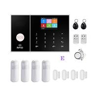 gsm WiFi Sistema de Alarma de Seguridad Control de la aplicación Smart Home GPRS Kit de Alarma inalámbrico de 433MHz con Pir Sensor Sensor de Puerta de Sirena y RFID(E 15000MAH)