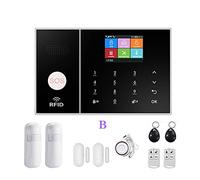 gsm WiFi Sistema de Alarma de Seguridad Control de la aplicación Smart Home GPRS Kit de Alarma inalámbrico de 433MHz con Pir Sensor Sensor de Puerta de Sirena y RFID(B 15000MAH)