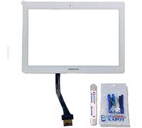 gsmschermkapot Pantalla táctil digitalizador Cristal + Tapa de Objetivo Reparación Fix Repuesto para Samsung GT-P5100 P5113 N8000 N8013 N8013 Galaxy Tab 2 10.1 Blanco Blanco