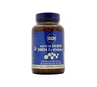 GSN | Aceite de Salmón Omega 3 | Complemento Alimenticio | Para Salud Cardiovascular y Tensión Arterial | Aceite de Pescado | Vitamina E Natural | Rico en EPA y DHA | 3 cápsulas al día |180 perlas