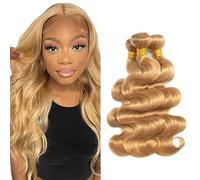 Gsoroel 26 28 30 Inch Body Wave Peluca Niña Bundles Human Hiar Unprocessed Brazilian Virgin Human Hair Extensions #27 Honey Blonde Cabello Humano Bundle With Minimal Shedding For Women