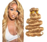 Gsoroel 28 30 32 Inch Body Wave Peluca Niña Bundles Human Hiar Unprocessed Brazilian Virgin Human Hair Extensions #27 Honey Blonde Cabello Humano Bundle With Minimal Shedding For Women