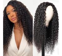 Gsoroel 32 pulgadas 4 x 1 Swiss Lace Front Peluca Mujer Peluca Kinky Curly Glueless Wig #1B Natural Negro Brazilian Virgen Humano Pelo Pre Plucked With Natural Hairline