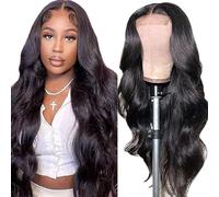 Gsoroel 4x1 Lace Front Human Hair Wig Body Wave Glueless Wig Swiss Lace 1B Natural Black Color Brazilian Virgin Cabello Humano Pre Plucked With Baby Hair For Women 24 Inch