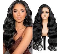 Gsoroel Human Hair Wig 13x4 Lace Front Wig Body Wave Glueless Swiss Lace Peluca Rumi Niña 1B Natural Black 150% Density Brazilian Virgin Cabello Humano 20 Inch