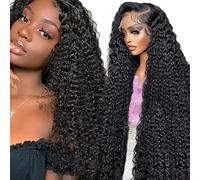 Gsoroel Parrucche Capelli Veri 13x1 Swiss Lace Front Human Hair Wig Kinky Curly Glueless Wig 1B Natural Black Brazilian Virgin Hair Pre Plucked With Natural Hairline 24 Inch