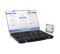 GSR Juego de terrajas de 54 piezas para roscas internas y externas precisas HSS, M3-M12, con barrenas manuales, guías, taladros helicoidales para agujeros de núcleo, cuchillas, herramientas de