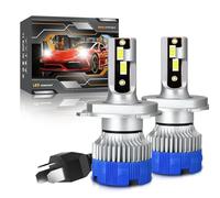 GSRECY - Bombilla de faro LED, bombilla de faro, 80 W, 12000 lm, 6000 K, color blanco, kit de conversión de faros LED, bombilla de faro en miniatura Plug and Play, juego de 2 (H4)