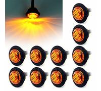 GSRECY Luz de marcador lateral delantera y trasera sellada redonda de 24 V LED de 3/4 pulgadas impermeable para autos, camiones, autobuses, autocares (ámbar)