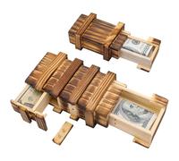 GSrenyu 2 cajas de rompecabezas de madera, caja de rompecabezas secreta, caja de regalo misteriosa con 2 compartimentos secretos grandes para dinero, vales, joyas, regalo de cumpleaños