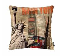 GSRONY Fundas de almohada de la Estatua de la Libertad de Nueva York, funda de almohada para decoración del hogar, funda de almohada de 18 x 18 pulgadas