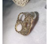 GSRYPC Paquete de 2 protectores de lente de cámara con diamantes brillantes compatibles con iPhone 11, protector de metal brillante para lente de cámara (iPhone 11, dorado)