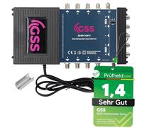GSS 5/8 Multiconmutador para Quattro y Quad LNB, Multiswitch para 1 satélite y 8 participantes (TV, receptor de satélite), distribuidor Matrix Sat, HD 4K digital, para antena de espejo