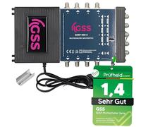 GSS 9/8 Multiconmutador para Quattro y Quad LNB, Multiswitch para 2 satélites y 8 participantes (TV, receptor de satélite), distribuidor Matrix Sat, HD 4K digital, para antena de espejo