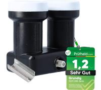 GSS GRUNDIG Monoblock Single LNB Astra Hotbird para 1 participante y 2 satélites, 1 compartimento HD 4K LNC para conexión directa (TV, receptor de satélite) LMB para antena parabólica