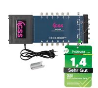 GSS Multiconmutador 5/12, 12 participantes, 1 satélite, incluye ayuda para enroscar, terrestre regulable, apto para Quattro y Quad LNB, 22 Khz, fuente de alimentación integrada, multiswitch,