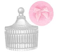 Gsteng Bocadillos y recipientes grandes para polvo corporal, recipiente de polvo transparente con soplos de potencia suave, estuche reutilizable para polvo con terciopelo lavable para cara y cuerpo,