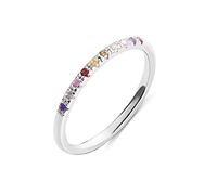 GSTFY Anillos de plata de ley 925 personalizados con piedra natal para mujer, con nombres personalizados, delicado del 1 al 13, anillo de compromiso familiar, joyería minimalista, regalo de cumpleaños