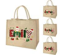 GSTFY Bolsas de Navidad personalizadas para regalos de yute, bolsas grandes de regalo de Navidad, bolsas de regalo de Navidad, regalos para familiares y niños
