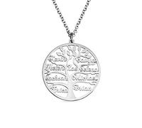 GSTFY Collar personalizado con árbol de la vida, 1-9 nombres, acero inoxidable/plata de ley 925 con colgante de árbol de la vida, regalo para el día de la madre, cumpleaños, joyería de regalo para