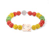 GSTFY Pulsera de béisbol personalizada con números/iniciales con nombre y texto con cuentas de diamantes de imitación para el día del juego, cumpleaños, equipo, deportes, regalos para hombres, mujeres