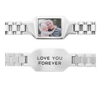 GSTFY Pulsera de fotos oculta activada por calor con texto que cambia de color, impresión fotográfica conmemorativa, aniversario, día del padre, cumpleaños, regalos significativos para novio, papá