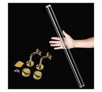 GSUNLEO Pasamanos de Escalera de acrílico Transparente - Kit de Seguridad Antideslizante de Longitud Personalizada for Uso en Interiores y Exteriores(Golden Brackets,80cm(2.5ft))