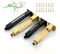 GSUNLEO Patas for Muebles, 4 Piezas de Soporte de aleación de Aluminio Macizo, Ajustables de 7,87/9,84/11,8 Pulgadas, for hogar, Cocina, Bricolaje, mesas y escritorios.(Black,25cm/9.84inch)
