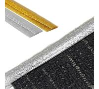 GSUNLEO Tiras de transición de PVC for Suelos - Unión Flexible y Recortable for Bordes de alfombras for una transición Suave - Tira de umbral Antideslizante for Puertas(Silver,Length 2m(6.5ft))