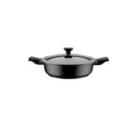 GSW 167833 Easy Click - Sartén honda con tapa de cristal (28 cm, 5 piezas, aluminio, plástico, cristal, silicona), color negro