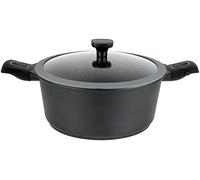 GSW 167857 Easy Click - Cacerola (24 cm, aluminio, plástico, cristal, silicona), color negro
