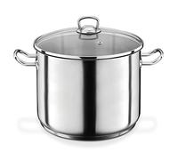 GSW 643437 Profesional Jumbo - Olla con Tapa de Cristal (28 x 25 cm/Aprox. 15 l, Acero Inoxidable, Plata, 42 x 29,5 x 26,5 cm, 2 Unidades