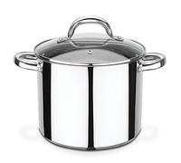 GSW 990189 Montreal - Olla con Tapa de Cristal de 20 cm, aprox. 5 Litros, de Acero Inoxidable, color Plata, 34 x 21,5 x 17,5 cm, 1 Unidad