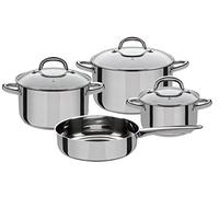 GSW Montreal 990042 - Juego de cacerolas de 4 Piezas, Acero Inoxidable, Plata, 24 cm, 7 Unidades, 38 x 25,5 x 15,5 cm