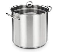 GSW Olla jumbo profesional 643474 con tapa de vidrio 30x28 cm/aproximadamente 20,0 litros, acero inoxidable, plata, 30 cm, 44 x 31,5 x 29,5 cm
