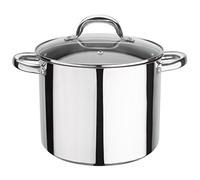 GSW Stahlwaren GmbH Olla con Tapa de Cristal, 24 x 22 cm, 10 L, Acero Inoxidable, Plata/Transparente, 30 x 24 x 22 cm