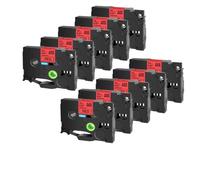 GSwReJ 10PK TZ Cinta de Etiquetas Blanca 231 Compatible con Suministros de Impresora para Cinta TZE 231 12 mm 24 mm 631 431 335 Lael para número de Pieza TZE 231(Black on Red)